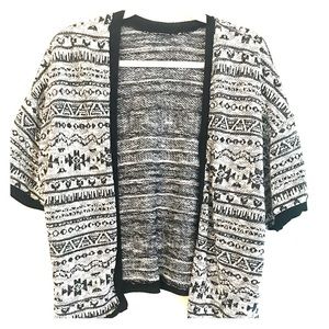 Black and white bohemian print coverup